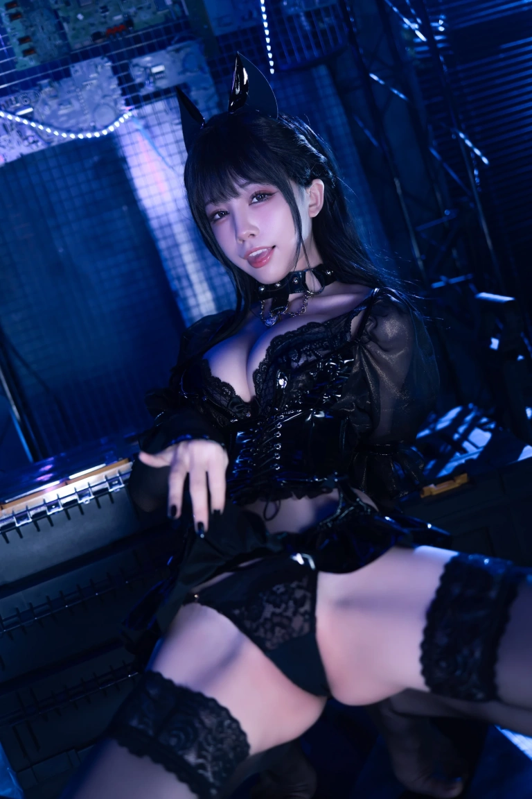 水淼Aqua《猫咪女郎 黑色猫猫》主题写真：59张全套美图