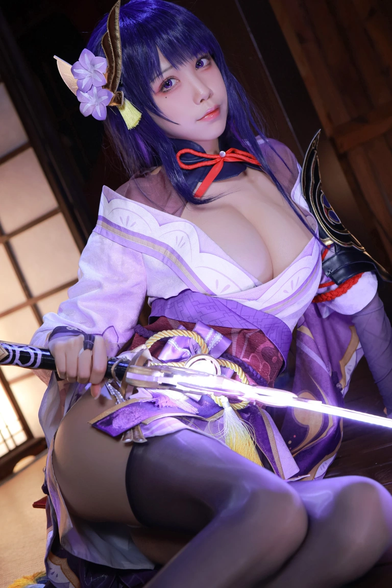 水淼Aqua《稻妻 雷电将军》主题写真：130张全套美图