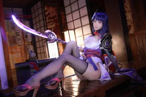 水淼Aqua《稻妻 雷电将军》主题写真：130张全套美图