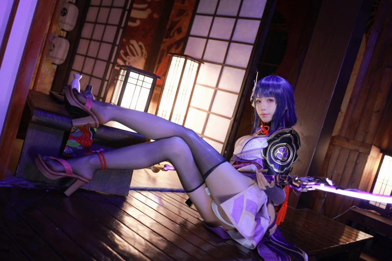 水淼Aqua《稻妻 雷电将军》主题写真：130张全套美图