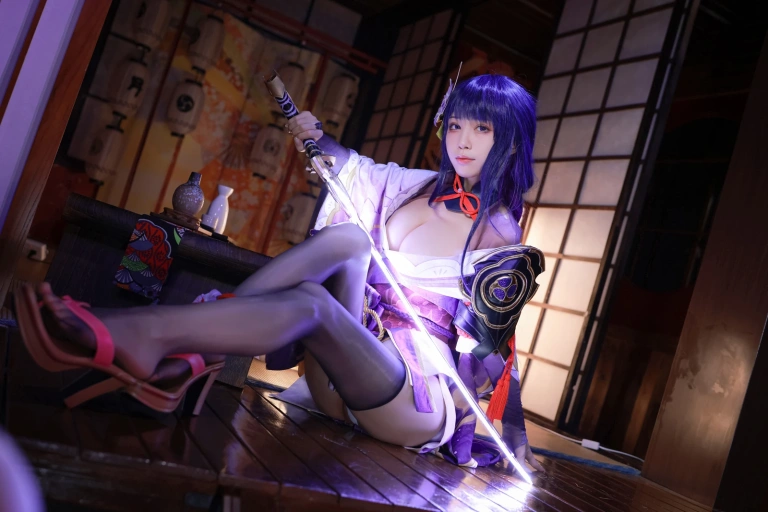 水淼Aqua《稻妻 雷电将军》主题写真：130张全套美图