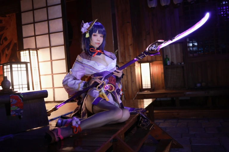 水淼Aqua《稻妻 雷电将军》主题写真：130张全套美图