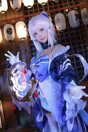 水淼Aqua《稻妻 珊瑚宫心海》主题写真：50张全套美图