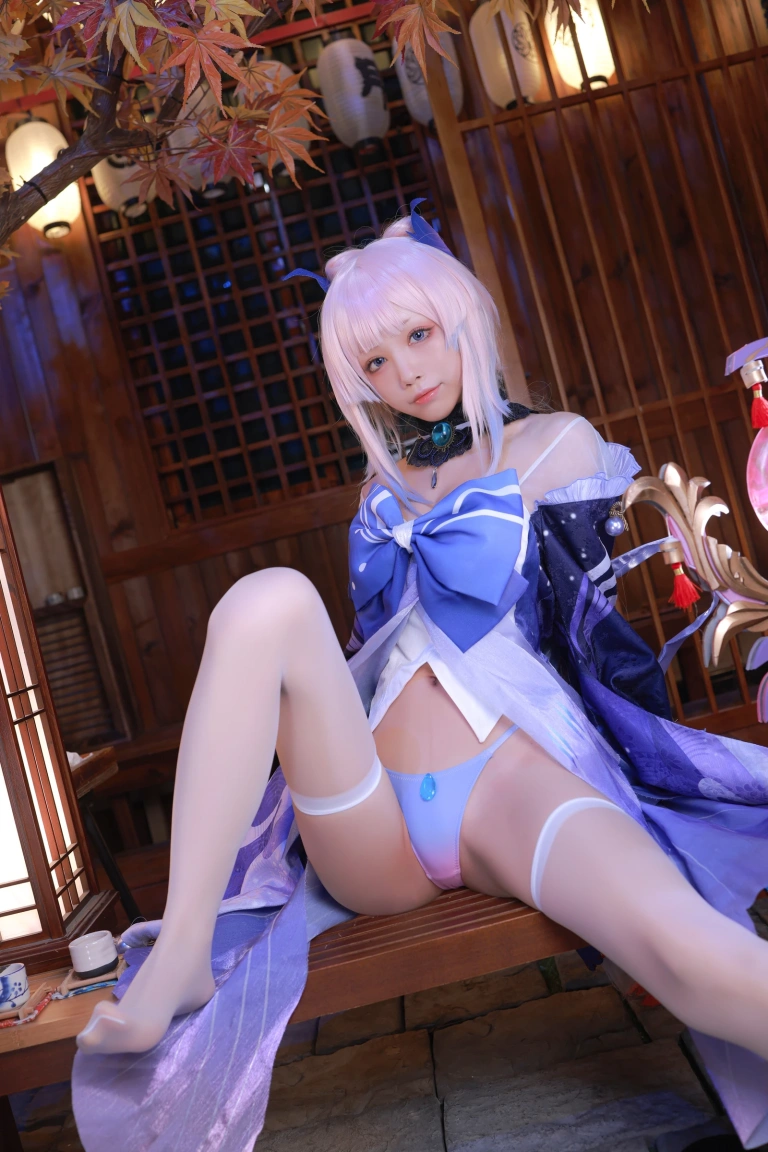 水淼Aqua《稻妻 珊瑚宫心海》主题写真：50张全套美图