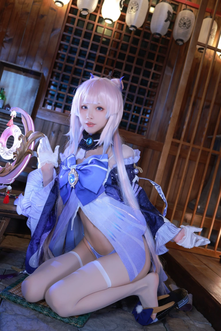 水淼Aqua《稻妻 珊瑚宫心海》主题写真：50张全套美图