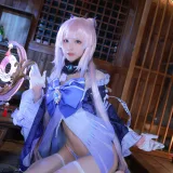 水淼Aqua《稻妻 珊瑚宫心海》主题写真：50张全套美图