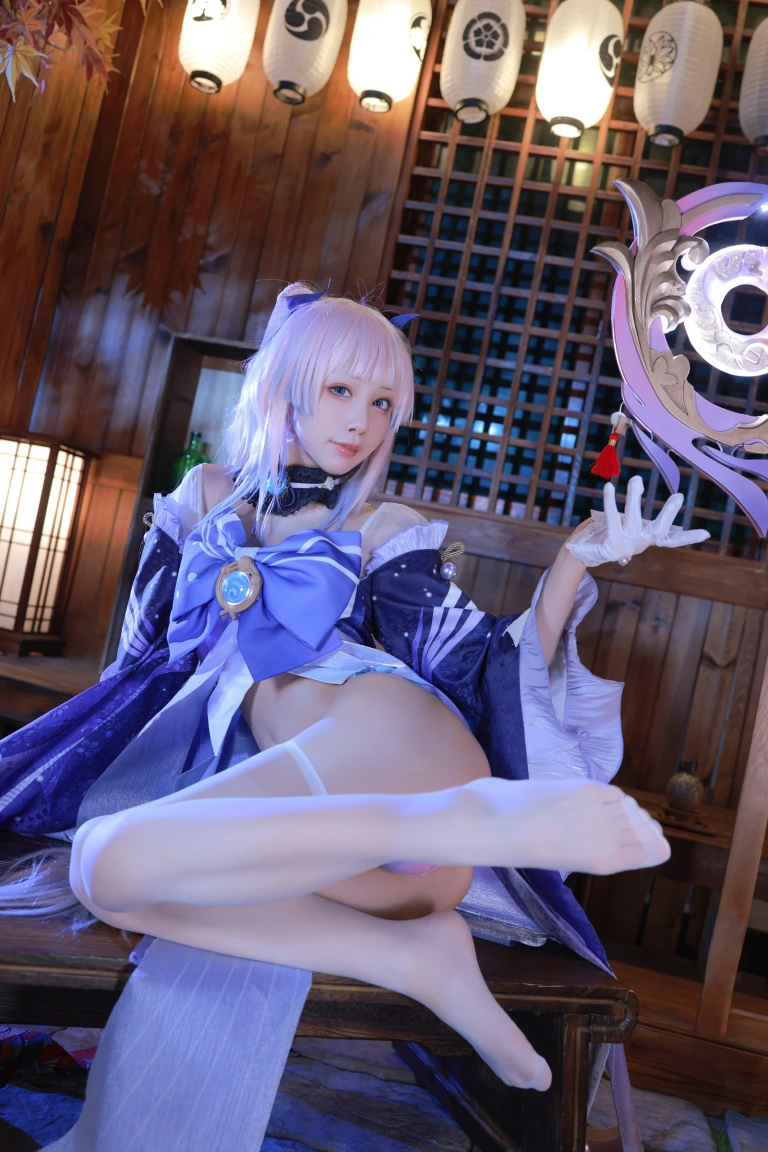 水淼Aqua《稻妻 珊瑚宫心海》主题写真：50张全套美图