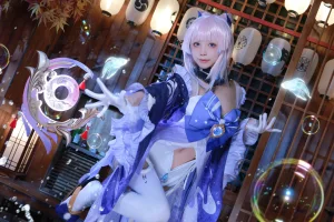 水淼Aqua《稻妻 珊瑚宫心海》主题写真：50张全套美图