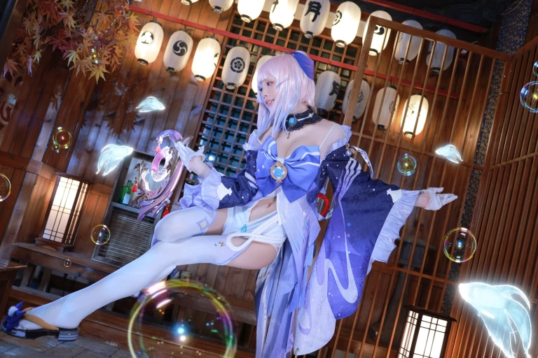 水淼Aqua《稻妻 珊瑚宫心海》主题写真：50张全套美图