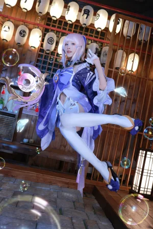 水淼Aqua《稻妻 珊瑚宫心海》主题写真：50张全套美图
