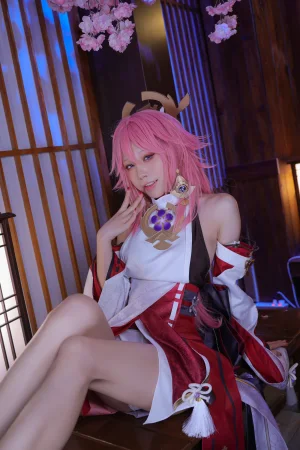 水淼Aqua《稻妻 八重神子》主题写真：52张全套美图