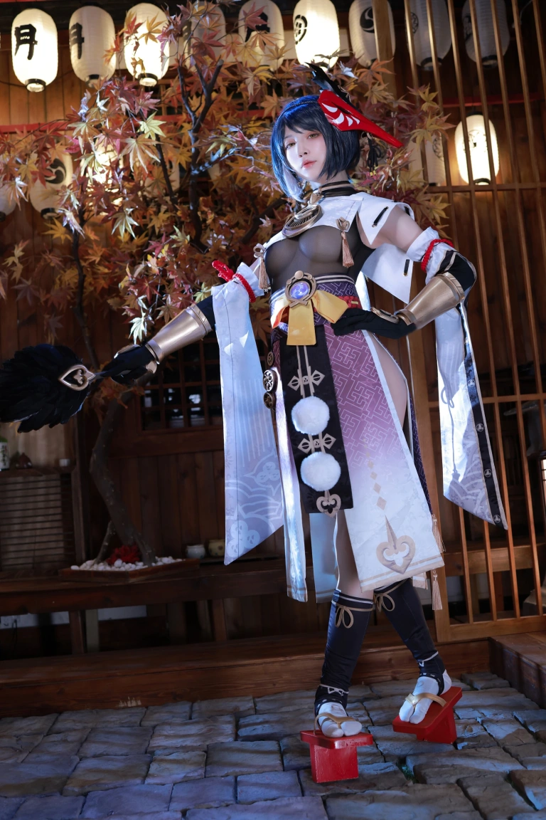 水淼Aqua《稻妻 九条裟罗》主题写真：62张全套美图