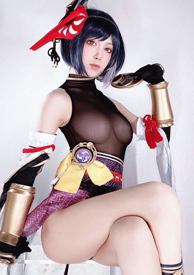 水淼Aqua《稻妻 九条裟罗》主题写真：62张全套美图