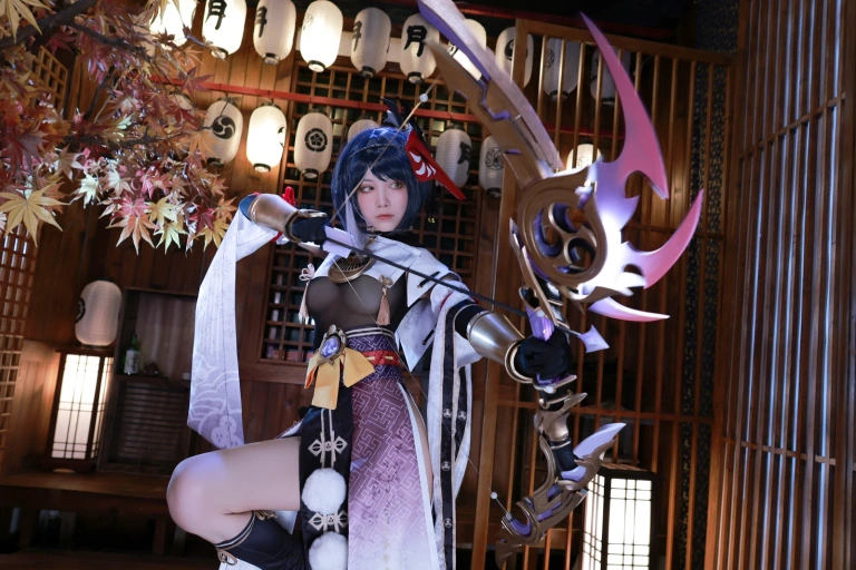 水淼Aqua《稻妻 九条裟罗》主题写真：62张全套美图