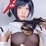 水淼Aqua《稻妻 九条裟罗》主题写真：62张全套美图