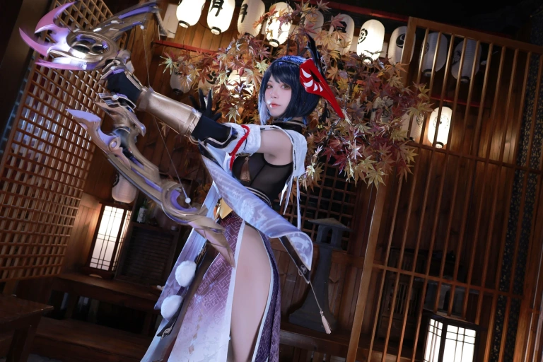 水淼Aqua《稻妻 九条裟罗》主题写真：62张全套美图
