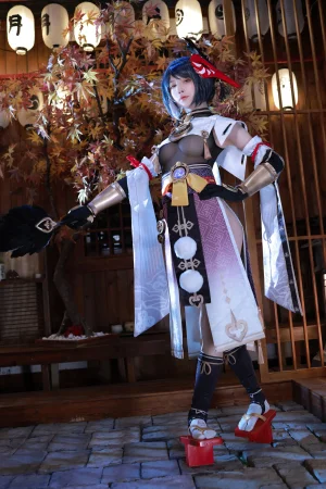 水淼Aqua《稻妻 九条裟罗》主题写真：62张全套美图