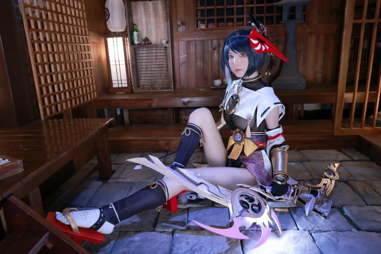 水淼Aqua《稻妻 九条裟罗》主题写真：62张全套美图