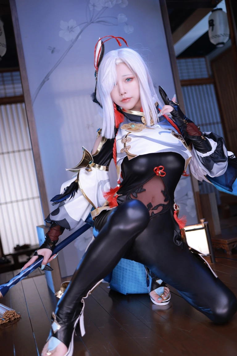 水淼Aqua《原神 申鶴》主题写真：90张全套美图