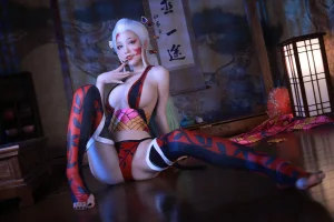 水淼Aqua《鬼灭之刃 上弦陆堕姬》主题写真：83张全套美图