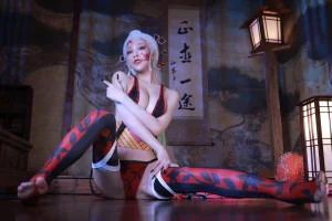 水淼Aqua《鬼灭之刃 上弦陆堕姬》主题写真：83张全套美图