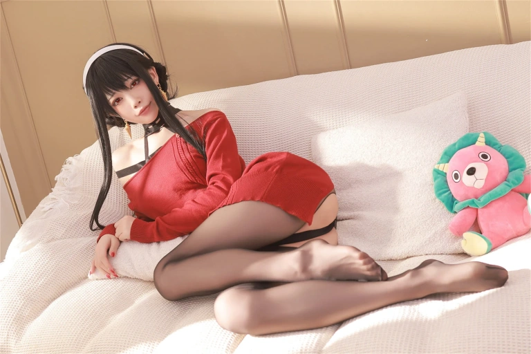 水淼Aqua《约尔 红毛衣》主题写真：68张全套美图