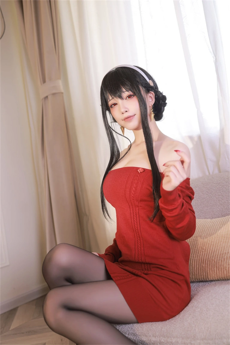 水淼Aqua《约尔 红毛衣》主题写真：68张全套美图