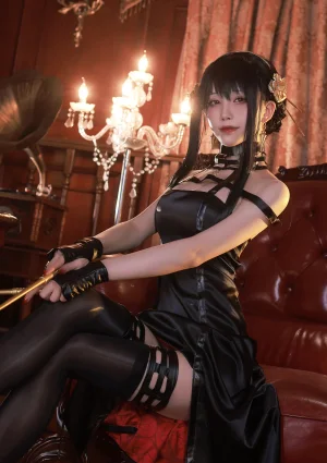 水淼Aqua《约尔 黑礼服》主题写真：65张全套美图