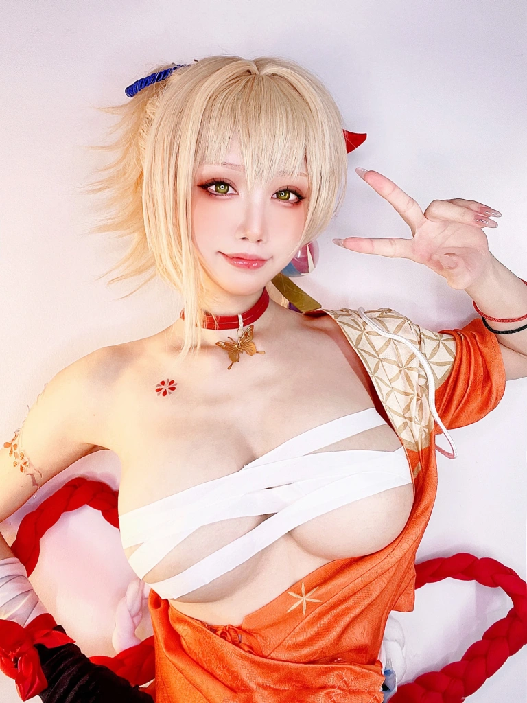 水淼Aqua《稻妻 宵宫 自拍》主题写真：18张全套美图