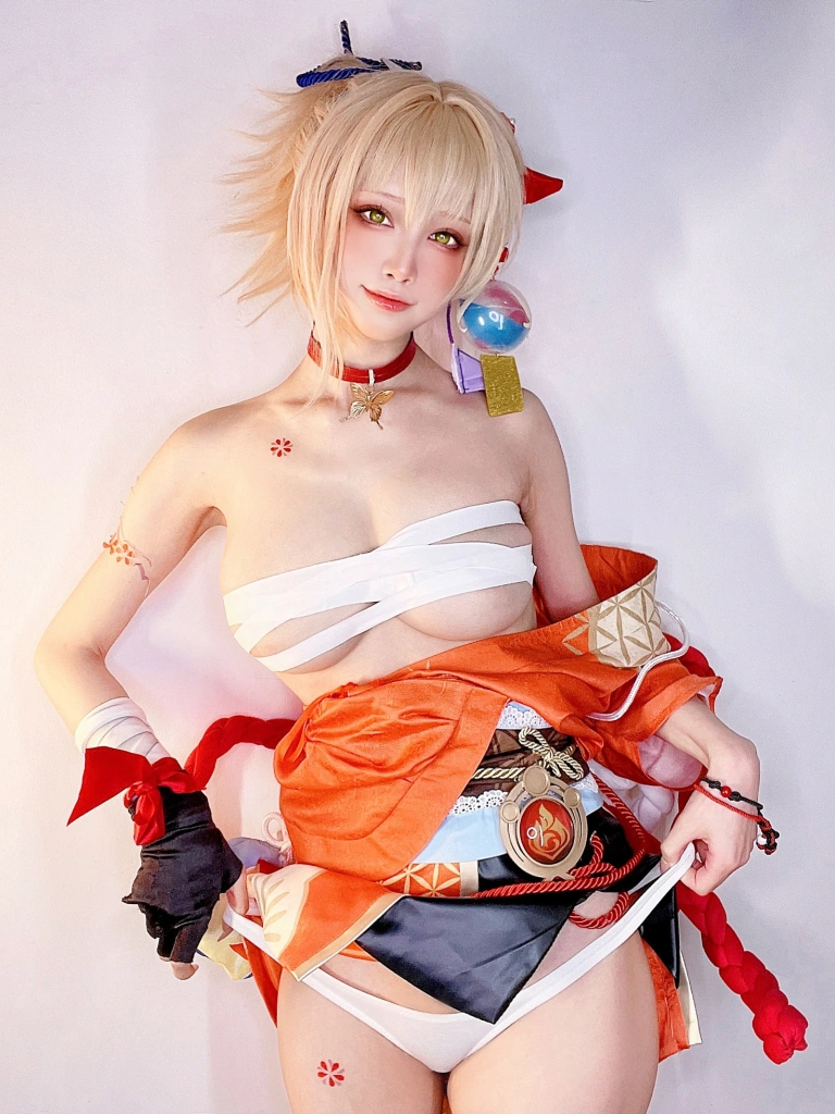 水淼Aqua《稻妻 宵宫 自拍》主题写真：18张全套美图