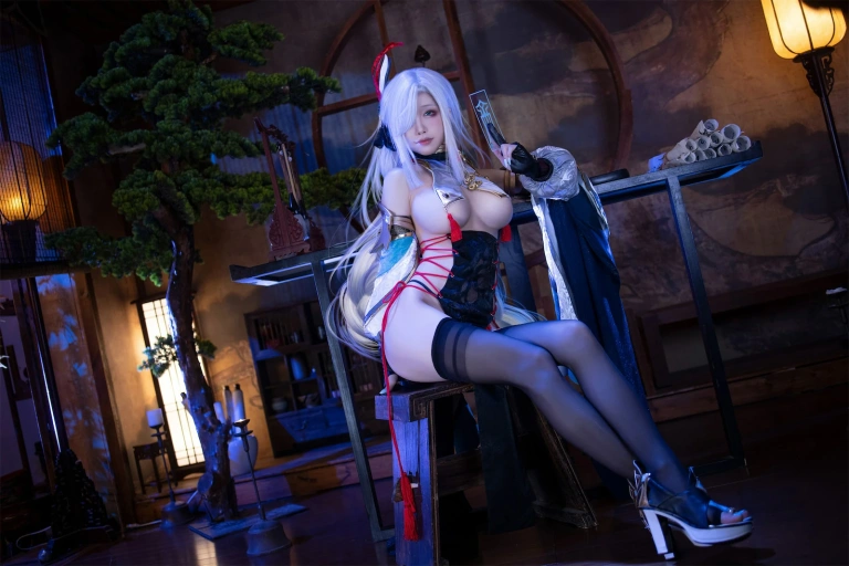 水淼Aqua《申鹤旗袍》主题写真：91张全套美图