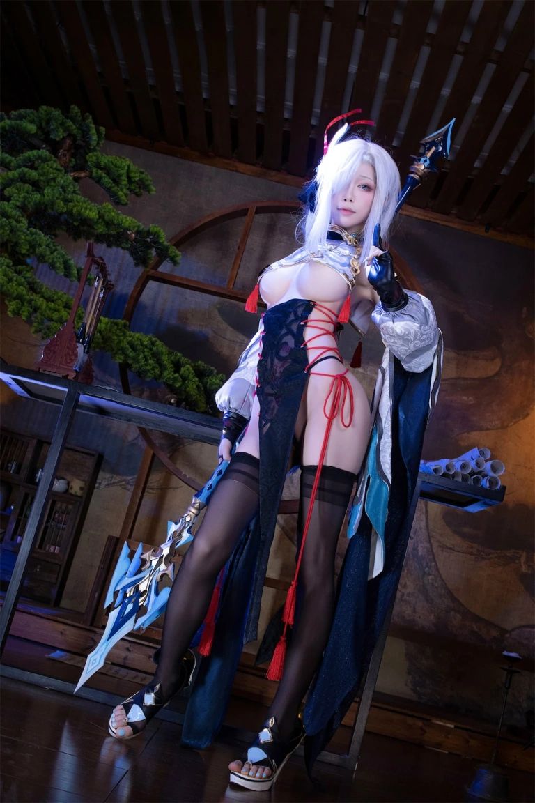 水淼Aqua《申鹤旗袍》主题写真：91张全套美图