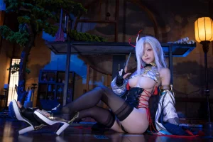 水淼Aqua《申鹤旗袍》主题写真：91张全套美图