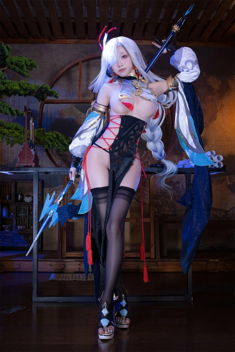 水淼Aqua《申鹤旗袍》主题写真：91张全套美图