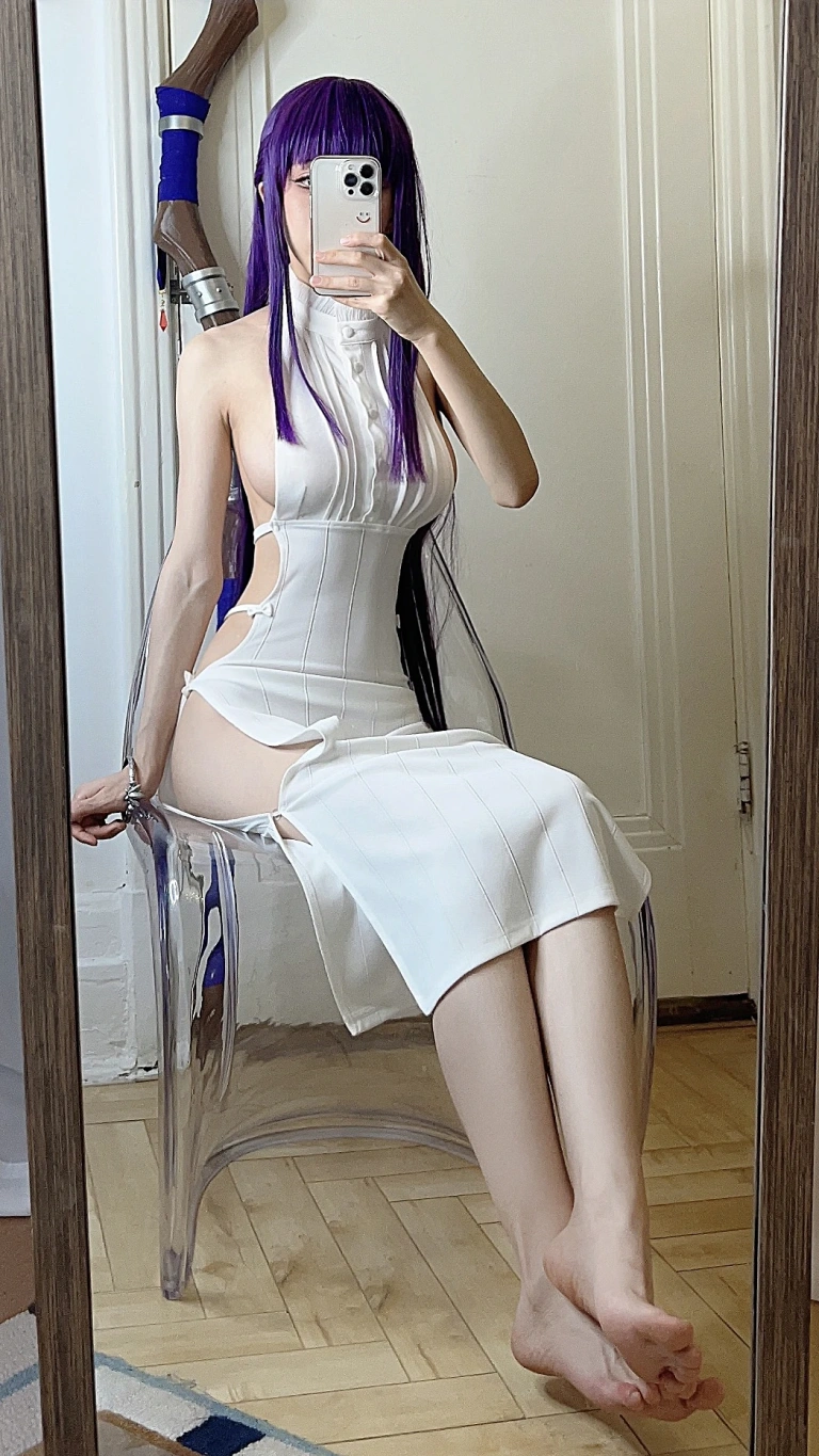 水淼Aqua《Fantia 2024年01月 今回もフェルンの自撮りですよ～💜》主题写真：23张全套美图