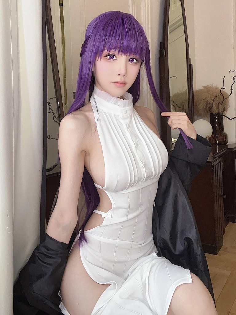 水淼Aqua《Fantia 2024年01月 今回もフェルンの自撮りですよ～💜》主题写真：23张全套美图