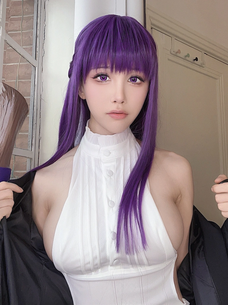 水淼Aqua《Fantia 2024年01月 今回もフェルンの自撮りですよ～💜》主题写真：23张全套美图