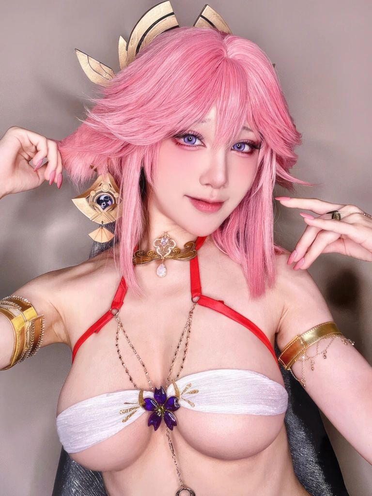 水淼Aqua《Fantia 2024年05月 八重神子🌸踊り子》主题写真：40张全套美图