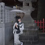 水淼Aqua《2025年03月 黑色蕾丝和服&内衣（个人造型）》主题写真：69张全套美图