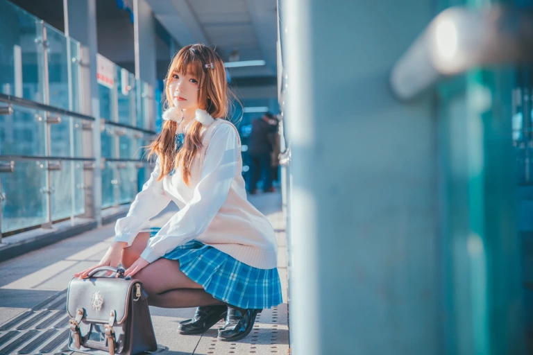 雪晴Astra《JK夕阳》主题写真：25张全套美图