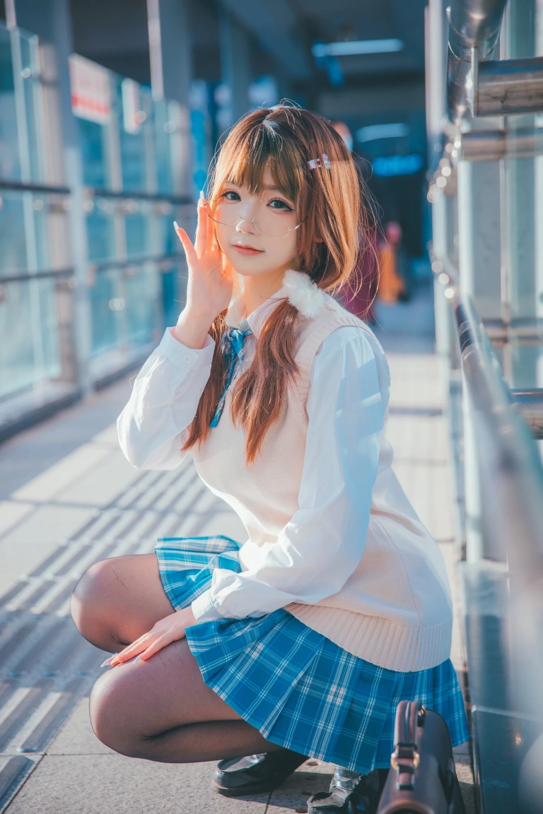 雪晴Astra《JK夕阳》主题写真：25张全套美图