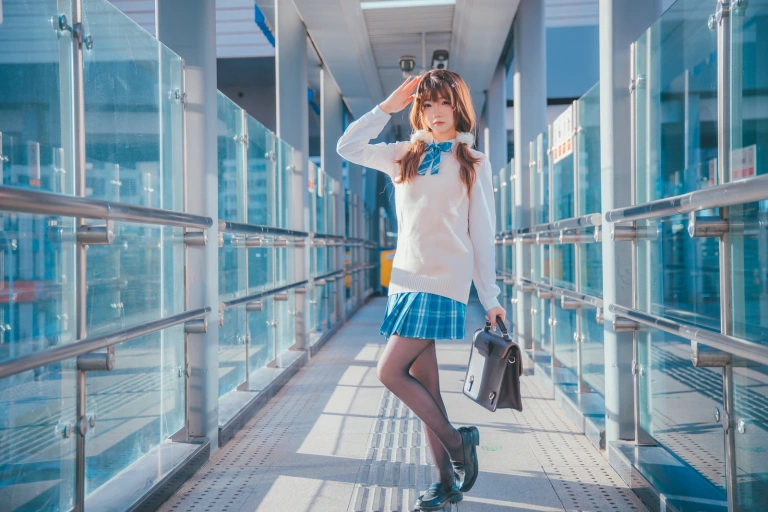 雪晴Astra《JK夕阳》主题写真：25张全套美图