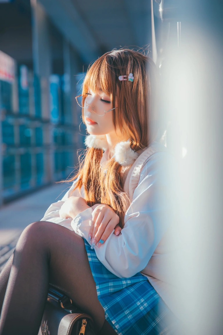 雪晴Astra《JK夕阳》主题写真：25张全套美图