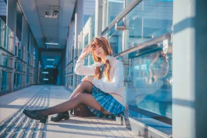 雪晴Astra《JK夕阳》主题写真：25张全套美图