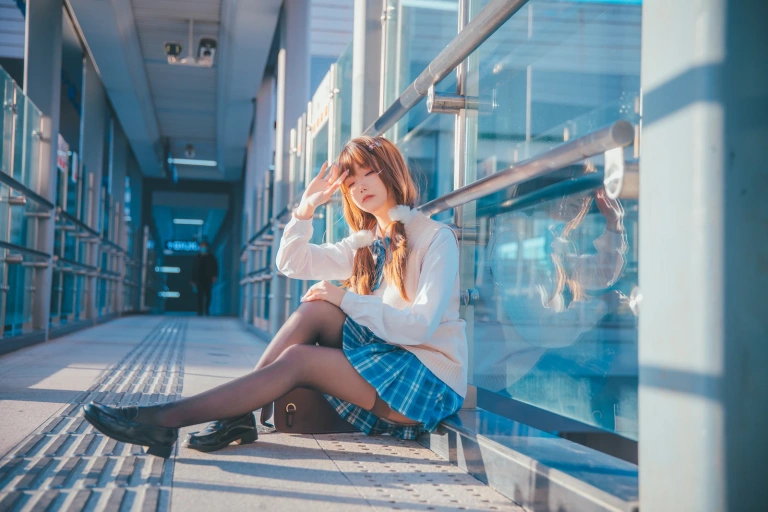 雪晴Astra《JK夕阳》主题写真：25张全套美图