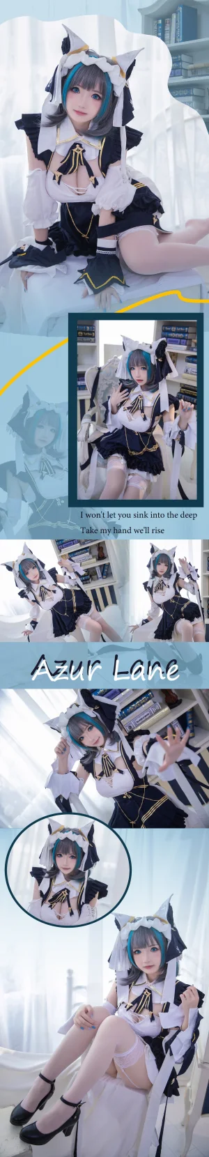 雪晴Astra《Azure Lane 柴郡》主题写真：18张全套美图