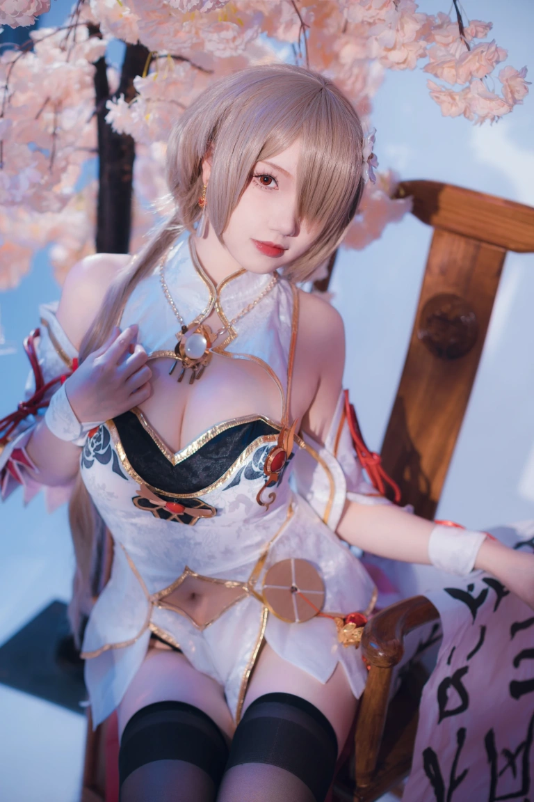 雪晴Astra《崩坏3 丽塔·浣溪沙旗袍》主题写真：56张全套美图