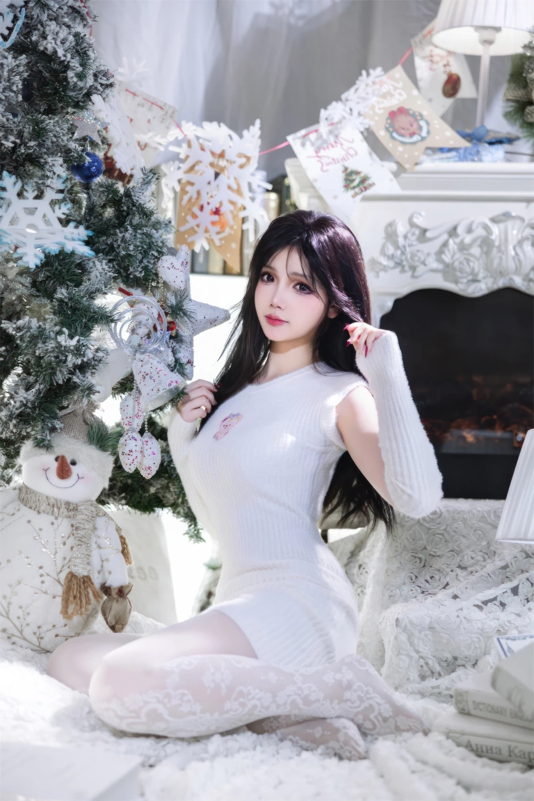 雪晴Astra《圣诞节 白雪》主题写真：123张全套美图，含2个视频