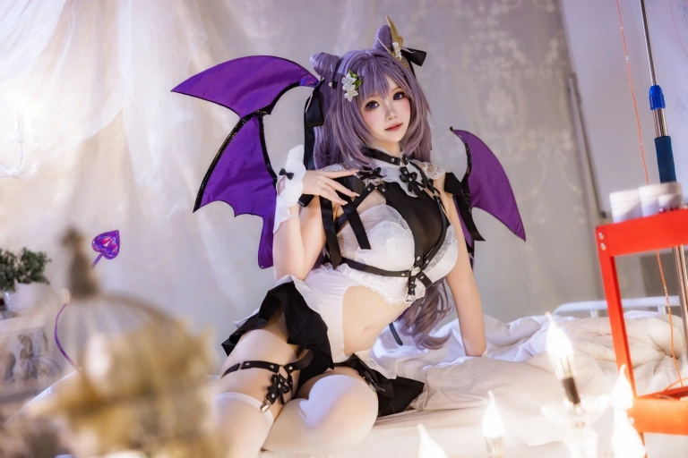 雪晴Astra《刻晴恶魔拘束睡衣》主题写真：20张全套美图，含4个视频