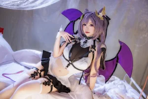 雪晴Astra《刻晴恶魔拘束睡衣》主题写真：20张全套美图，含4个视频